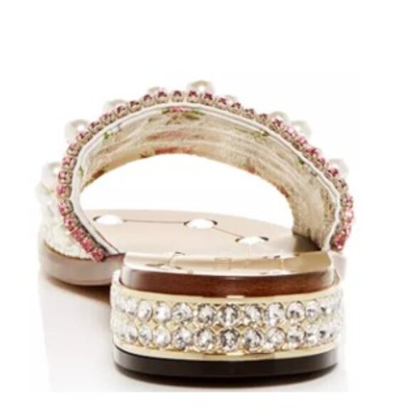 GUCCI LIMITED EDITION GUCCY LUPE PEARL CRYSTAL EMBELLISHED SLIDE SANDAL SIZE 38 - Picture 4 of 11